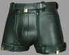 Leather Shorts With Dual Zip Fastener