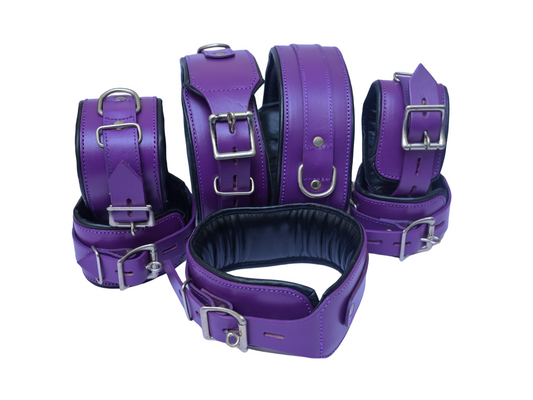 Leather Bondages for women and men hand ankle cuffs for sub kit