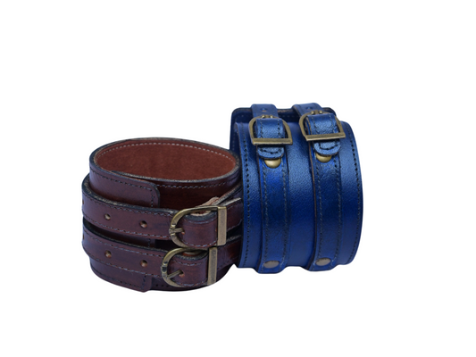 Handmade  leather wrist cuffs for men and women