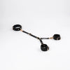 BDSM Restraint Set, Cowhide Leather Wrist, Ankle cuffs Collar back belt Restraint and Leash, two, three, four-way connector, 11 Piece kit