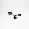 BDSM Restraint Set, Cowhide Leather Wrist, Ankle cuffs Collar back belt Restraint and Leash, two, three, four-way connector, 11 Piece kit
