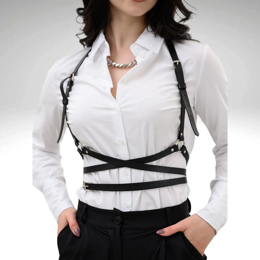 Leather Adjust Fashion Waist Belts Women Leather Gothic Harness Harness leather belt Plus Size Harness for Women