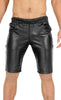 Men's leather pants. Real Leather Classic Shorts, super sexy Street legal casual Leather shorts