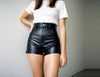 Womens & Girls 100% Genuine Soft Lambskin Leather Cropped Motor Biker Hot Shorts Slim Fit Ladies Shorts Party Wear Shorts Summer Shorts.