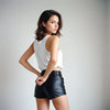 Womens & Girls 100% Genuine Soft Lambskin Leather Cropped Motor Biker Hot Shorts Slim Fit Ladies Shorts Party Wear Shorts Summer Shorts.