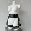 Leather handcuff bracelet, Leather thigh harness, Thigh cuffs, Leather harnesses for woman, Leather leg harness plus size, Waist harness