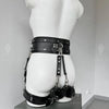 Leather handcuff bracelet, Leather thigh harness, Thigh cuffs, Leather harnesses for woman, Leather leg harness plus size, Waist harness