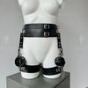 Leather handcuff bracelet, Leather thigh harness, Thigh cuffs, Leather harnesses for woman, Leather leg harness plus size, Waist harness